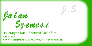 jolan szemesi business card